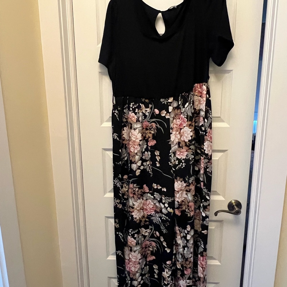 BloomChic Black and Pink Floral Jumpsuit